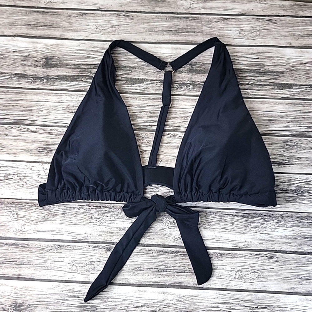 Time and Tru Black Bikini Top sz L 12-14